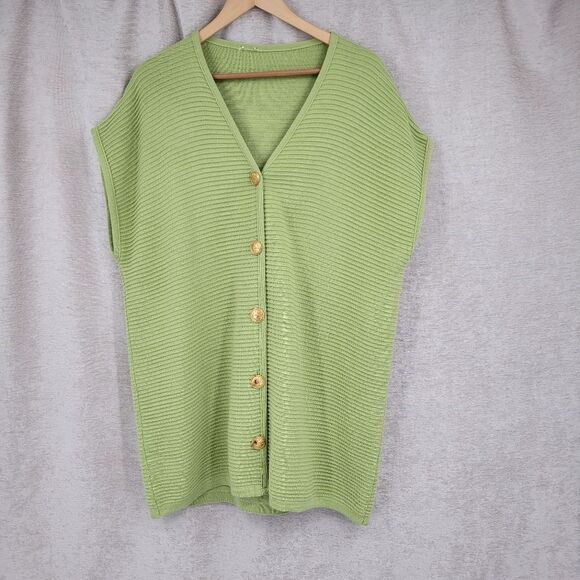 Rena Lange Italian Wool Knit Drop Shoulder Sweater Vest Skirt Set - Picture 10 of 16